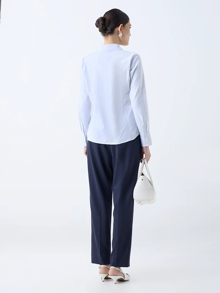 Wardrobe White Pinstriped Shirt - Image 4