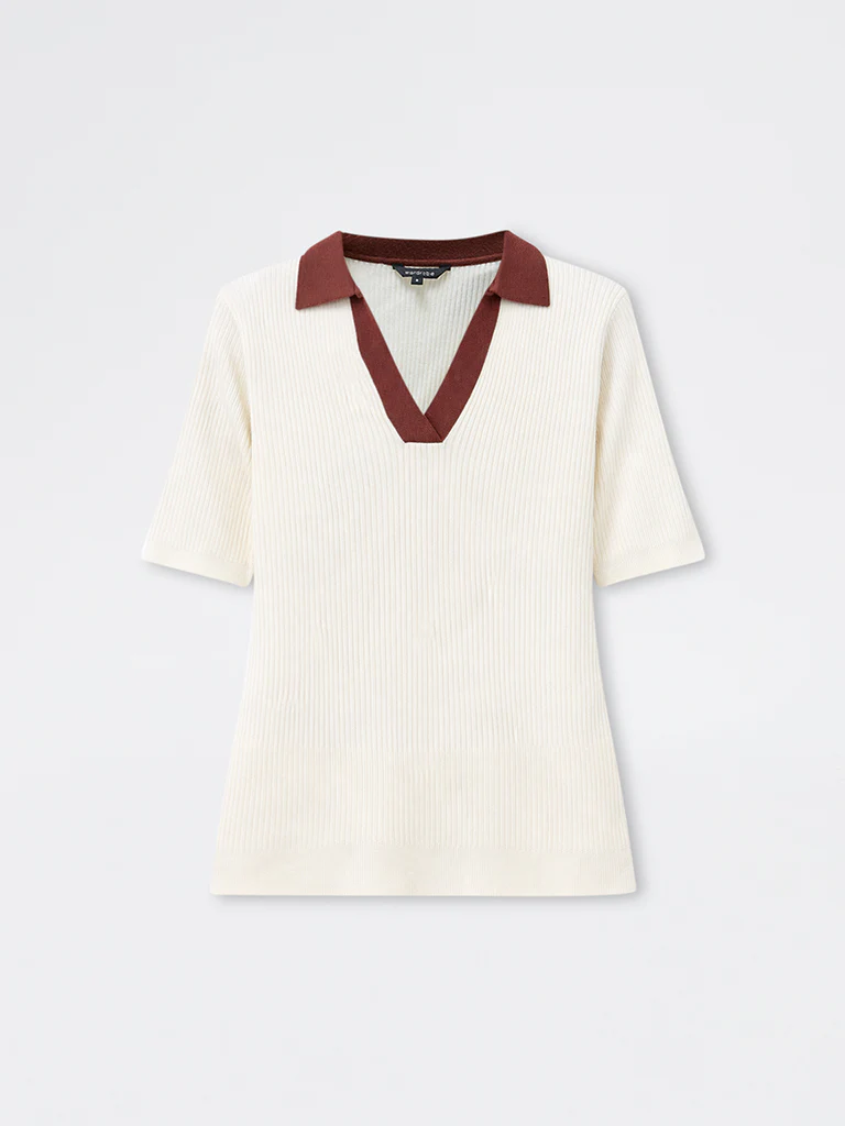 Wardrobe White Ribbed-Textured T-Shirt - Image 5