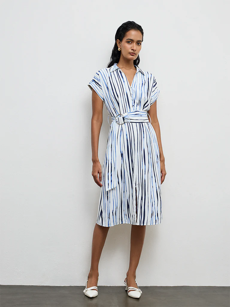 Wardrobe White Stripe Printed Shirt Dress - Image 2