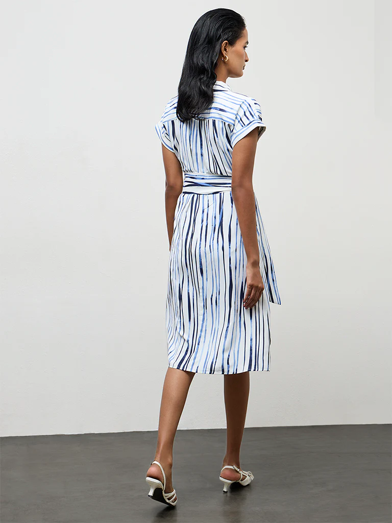 Wardrobe White Stripe Printed Shirt Dress - Image 4