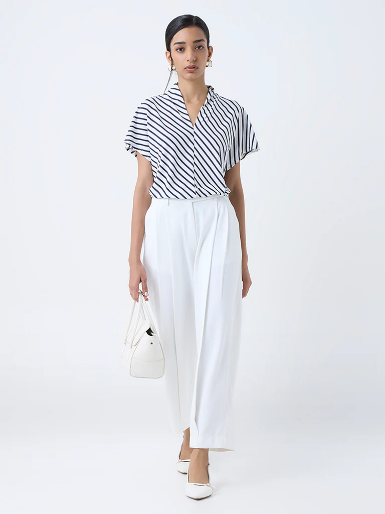 Wardrobe White Striped Blouse