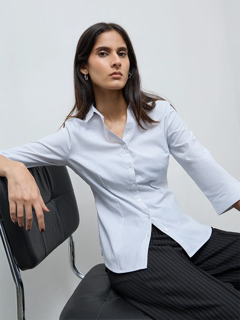 Wardrobe White Striped Blouse