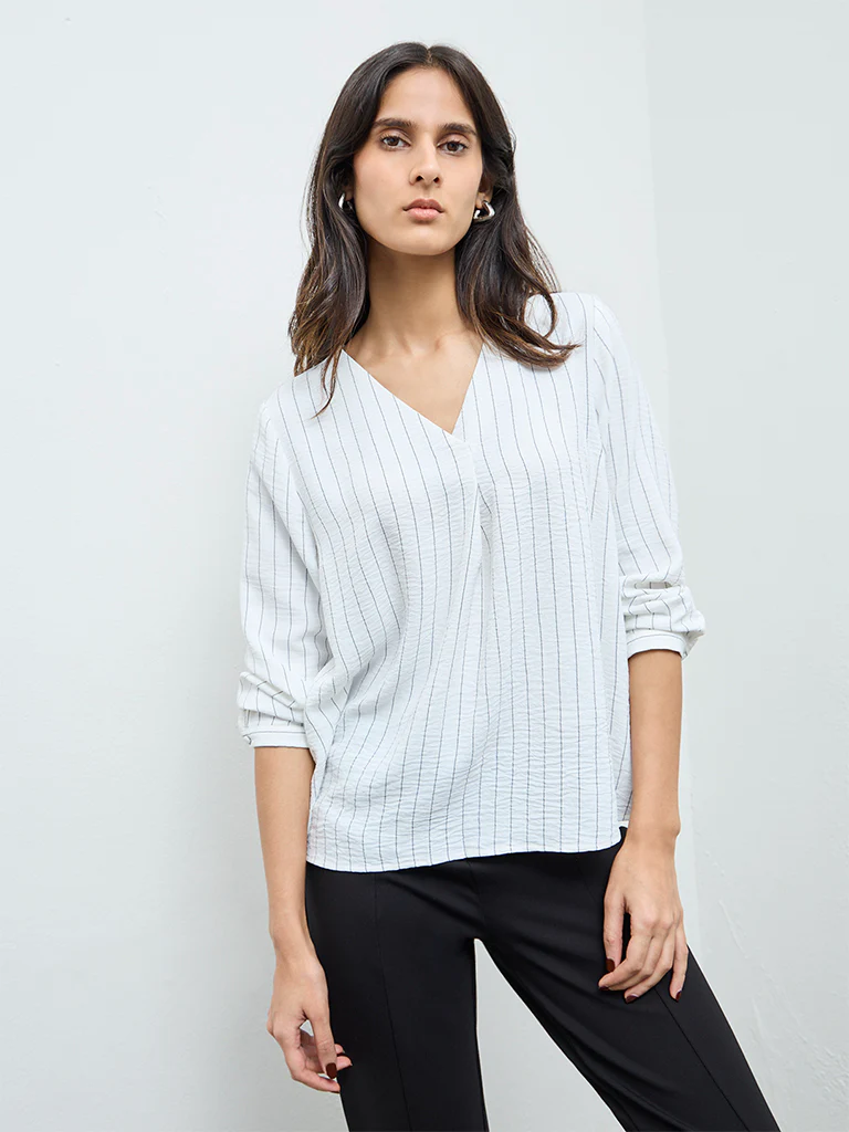 Wardrobe White Striped Blouse
