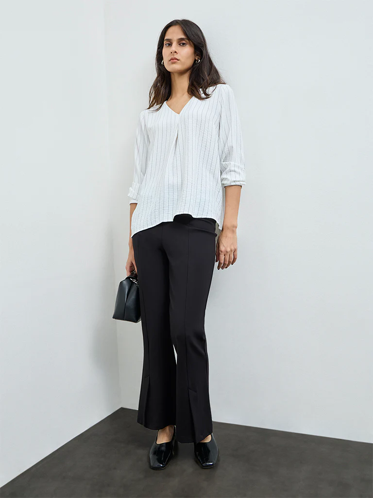 Wardrobe White Striped Blouse - Image 2