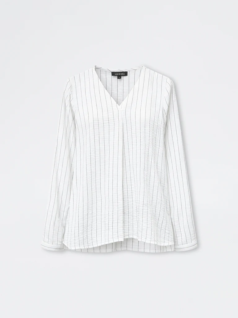 Wardrobe White Striped Blouse - Image 5
