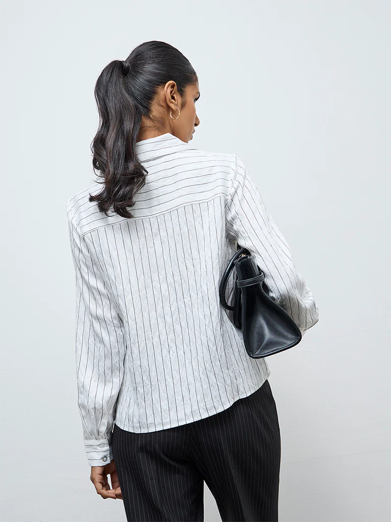 Wardrobe White Striped Blouse - Image 4