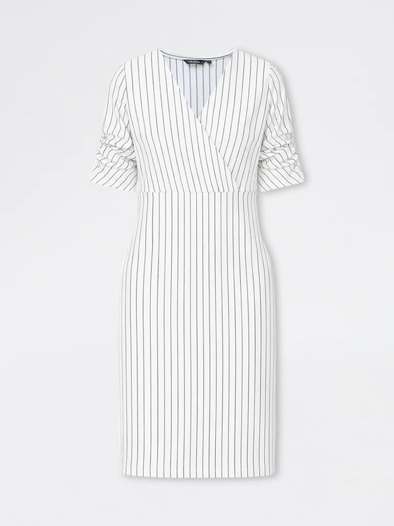 Wardrobe White Striped Bodycon Dress - Image 5