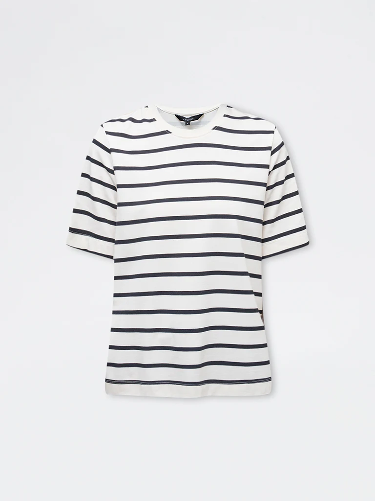 Wardrobe White Striped Cotton-Blend T-Shirt - Image 5