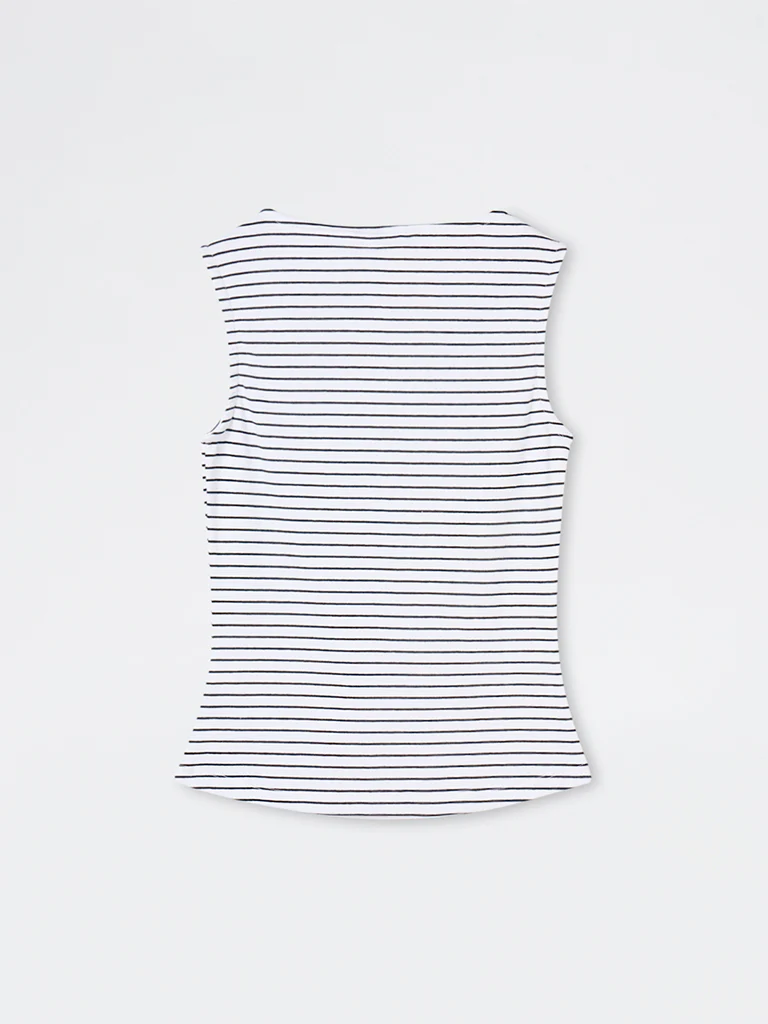 Wardrobe White Striped Cotton-Blend Top - Image 2
