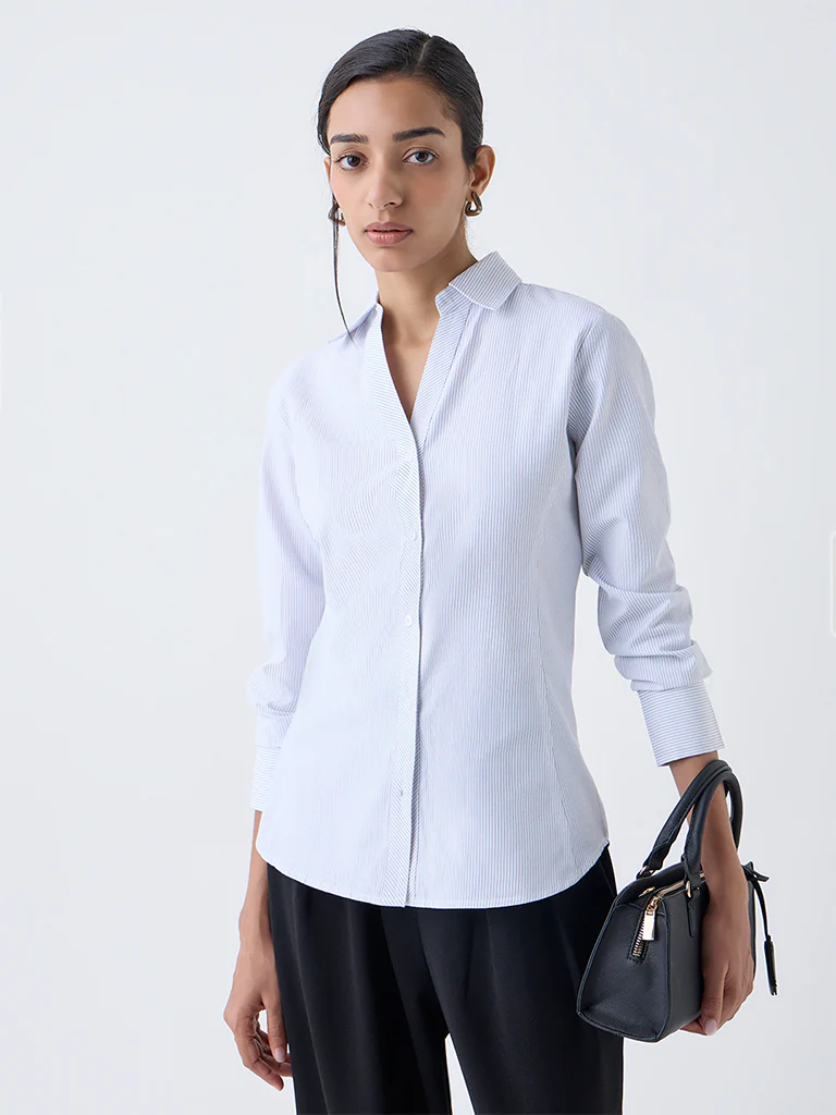 Wardrobe White Striped Shirt - Image 2