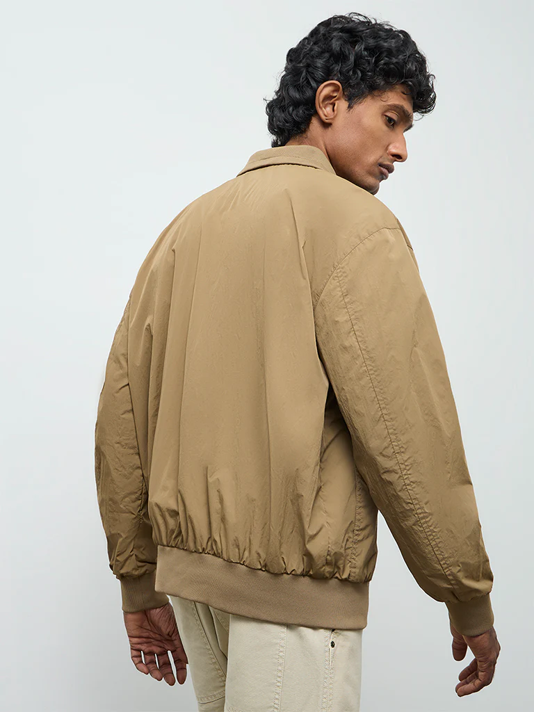 WES Casuals Beige Relaxed-Fit Jacket - Image 5