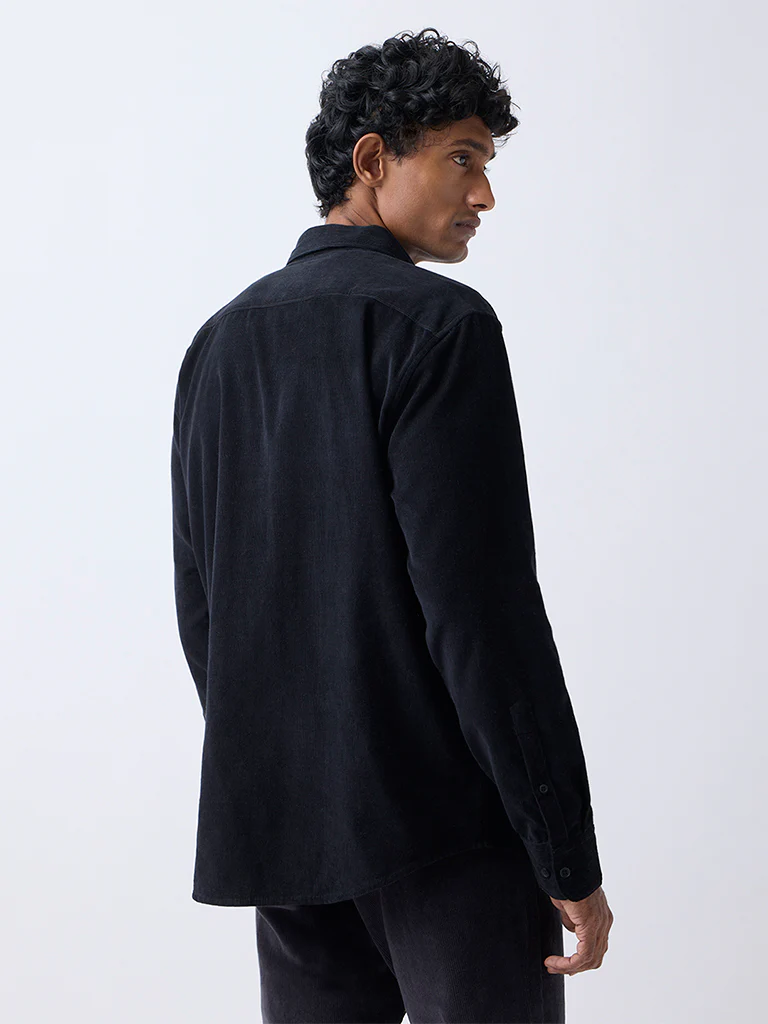 WES Casuals Black Corduroy Relaxed-Fit Shirt - Image 5