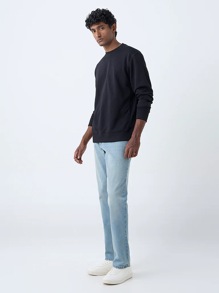 WES Casuals Black Relaxed-Fit Cotton-Blend Sweatshirt - Image 3