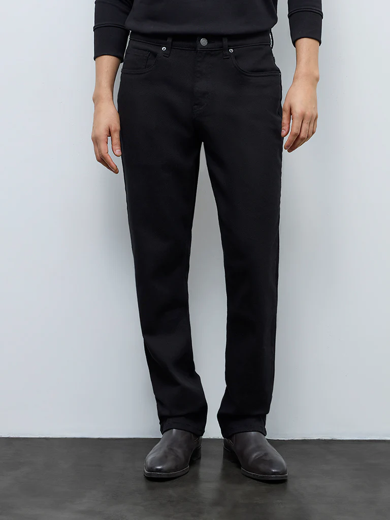 WES Casuals Black Relaxed-Fit Mid-Rise Jeans - Image 2