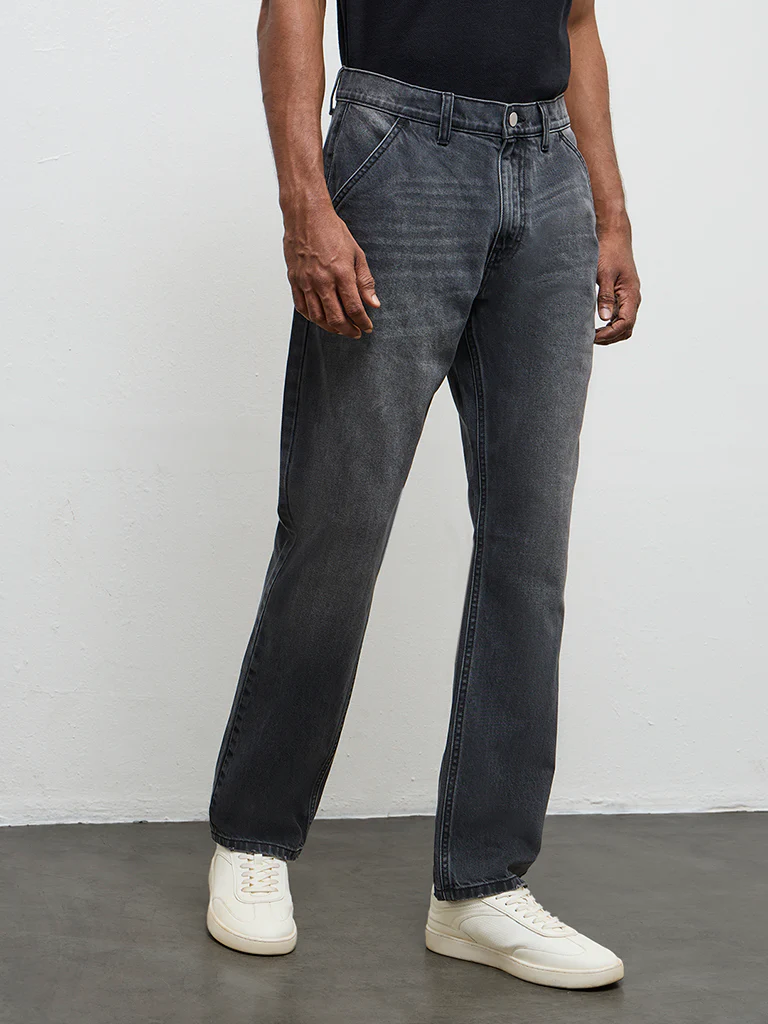 WES Casuals Black Relaxed-Fit Mid-Rise Jeans - Image 2