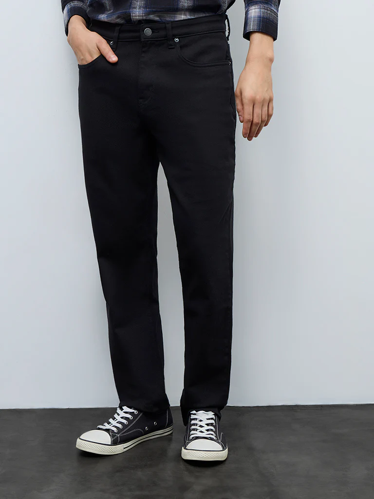 WES Casuals Black Slim-Fit Mid-Rise Jeans - Image 2
