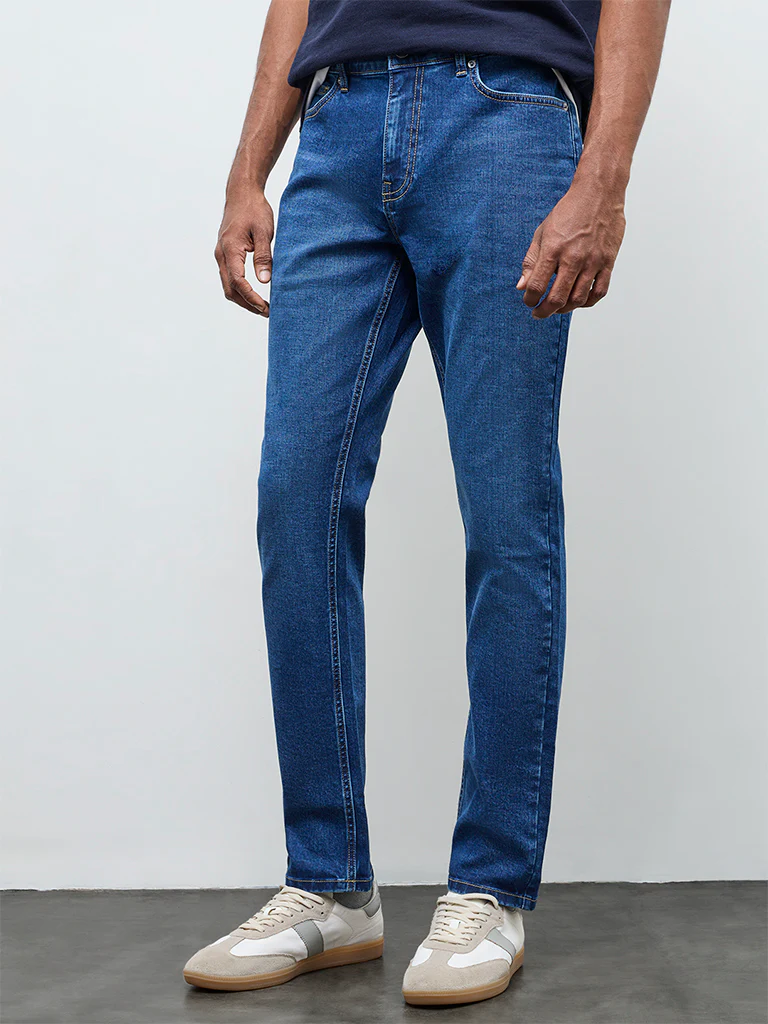 WES Casuals Blue Relaxed-Fit Mid-Rise Jeans - Image 2