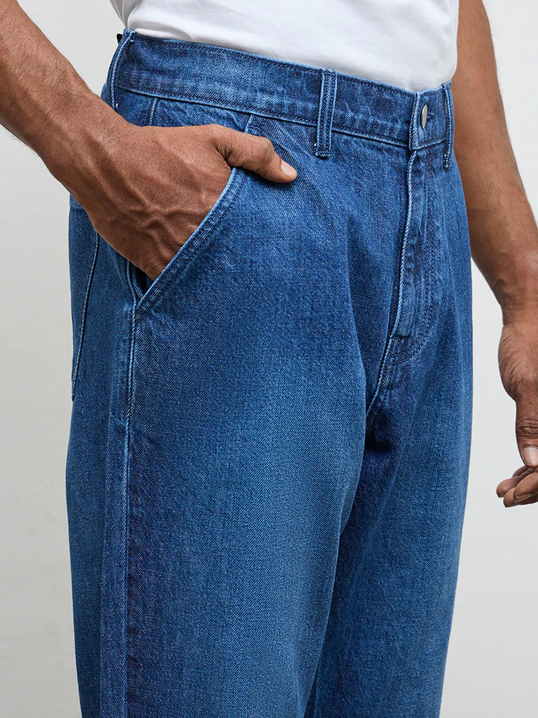 WES Casuals Blue Relaxed-Fit Mid-Rise Jeans - Image 2