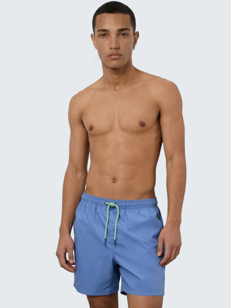 WES Casuals Blue Relaxed-Fit Mid-Rise Swimwear Shorts - Image 3