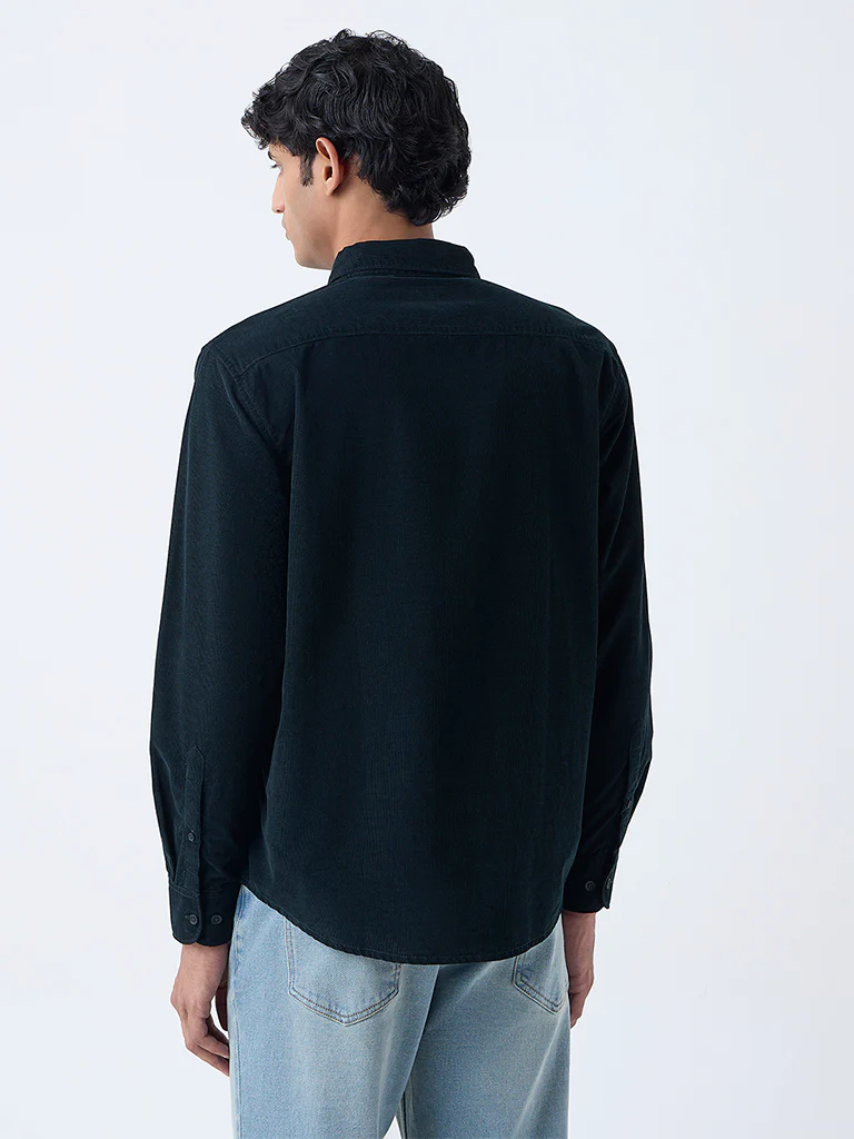 WES Casuals Green Corduroy-Textured Relaxed-Fit Shirt - Image 5