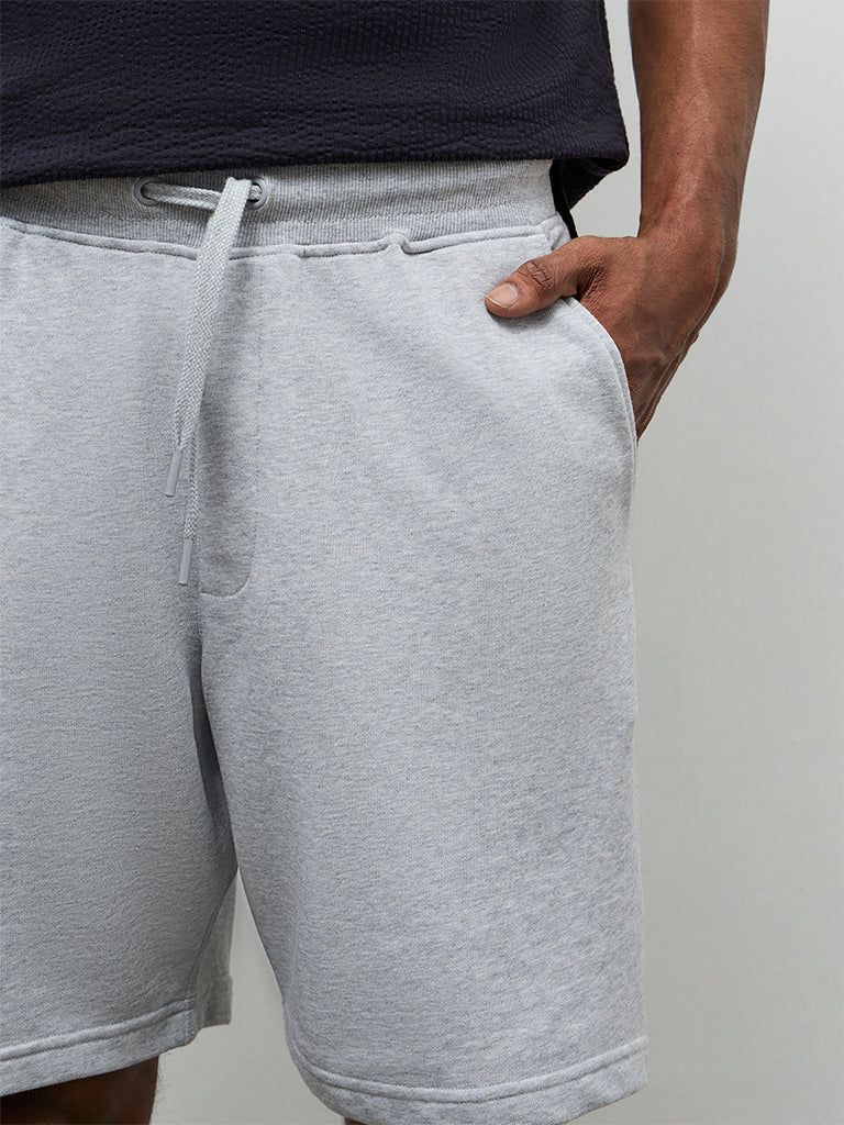 WES Casuals Grey Relaxed Fit Mid-Rise Shorts - Image 4