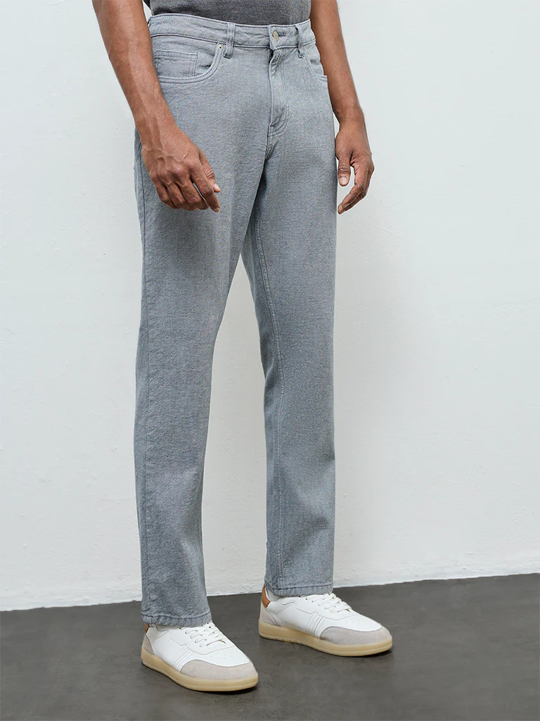 WES Casuals Light Blue Relaxed-Fit Mid-Rise Jeans - Image 3