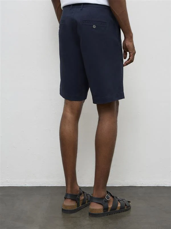 WES Casuals Navy Relaxed-Fit Mid-Rise Cotton-Blend Shorts - Image 4