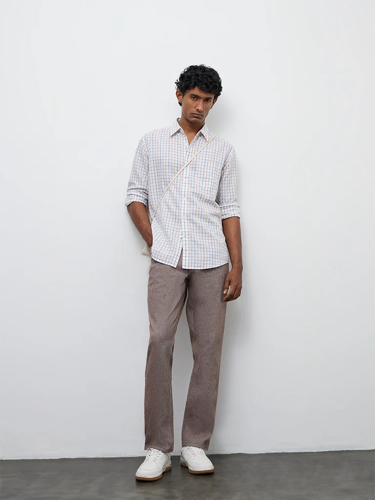 WES Casuals Off-White Relaxed-Fit Cotton-Blend Shirt - Image 2
