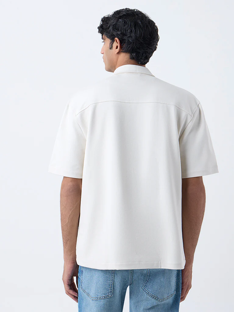WES Casuals Off-White Relaxed-Fit Shirt - Image 5