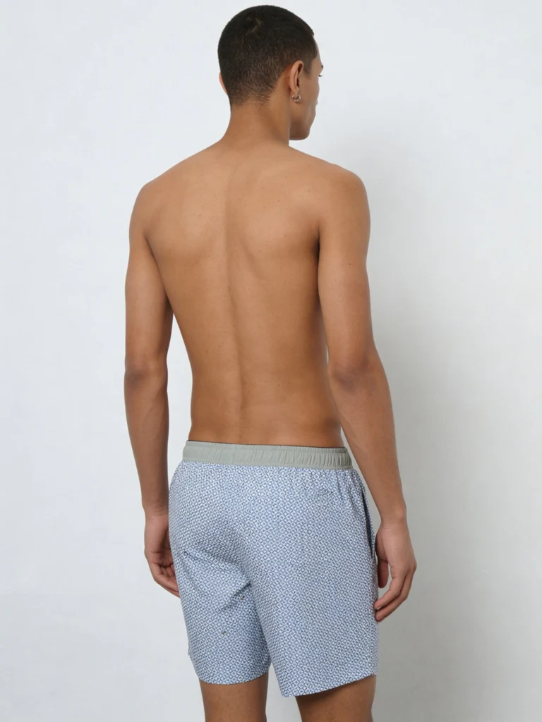 WES Casuals Sage Printed Relaxed-Fit Mid-Rise Swimwear Shorts - Image 3