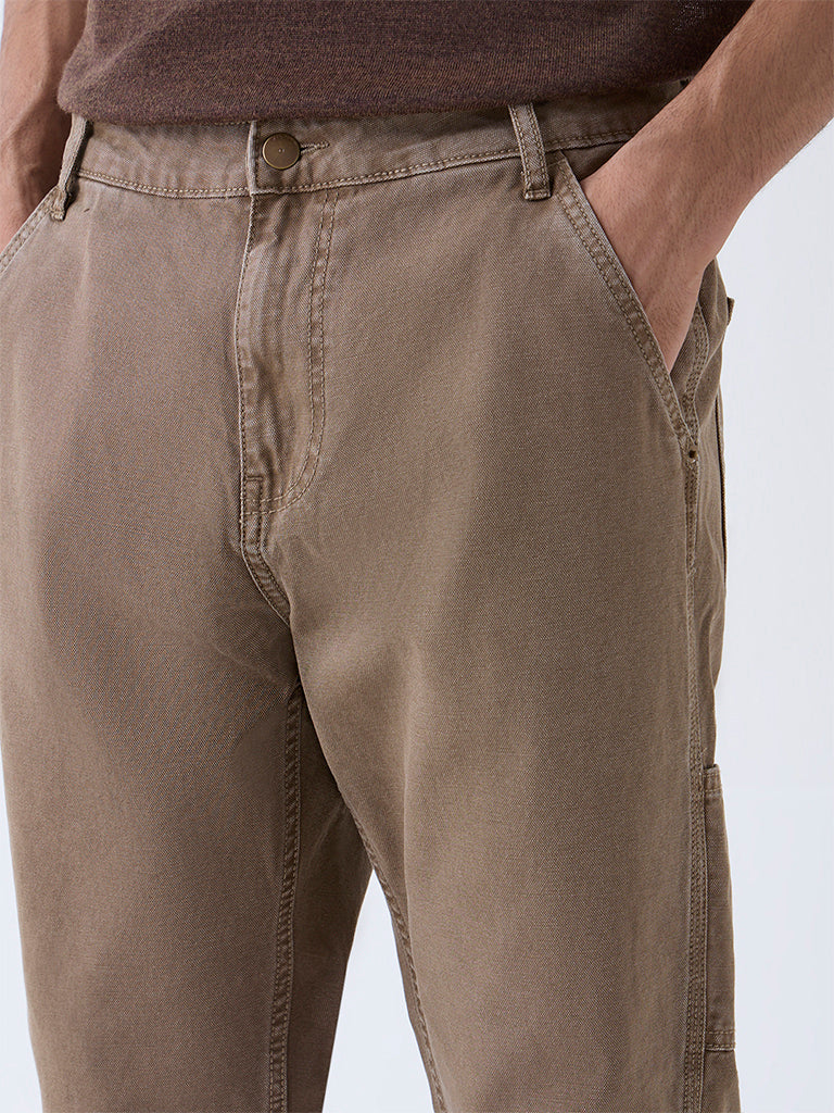 WES Casuals Tan Relaxed-Fit Mid-Rise Jeans - Image 4