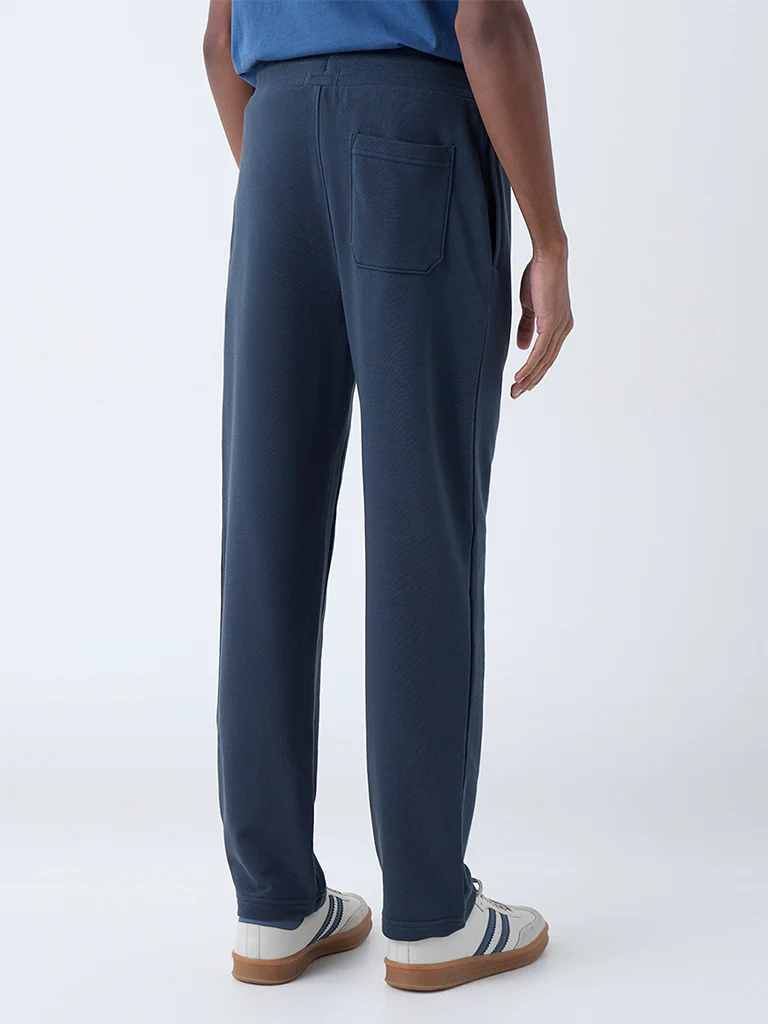 WES Casuals Teal Relaxed-Fit Cotton-Blend Track Pants - Image 4