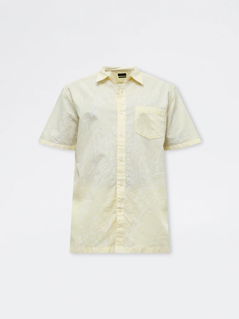 WES Casuals Yellow Relaxed-Fit Cotton-Blend Shirt - Image 5
