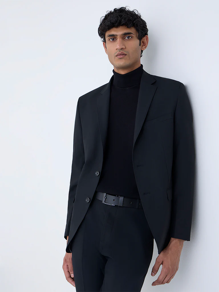 WES Formals Black Slim-Fit Blazer - Image 2