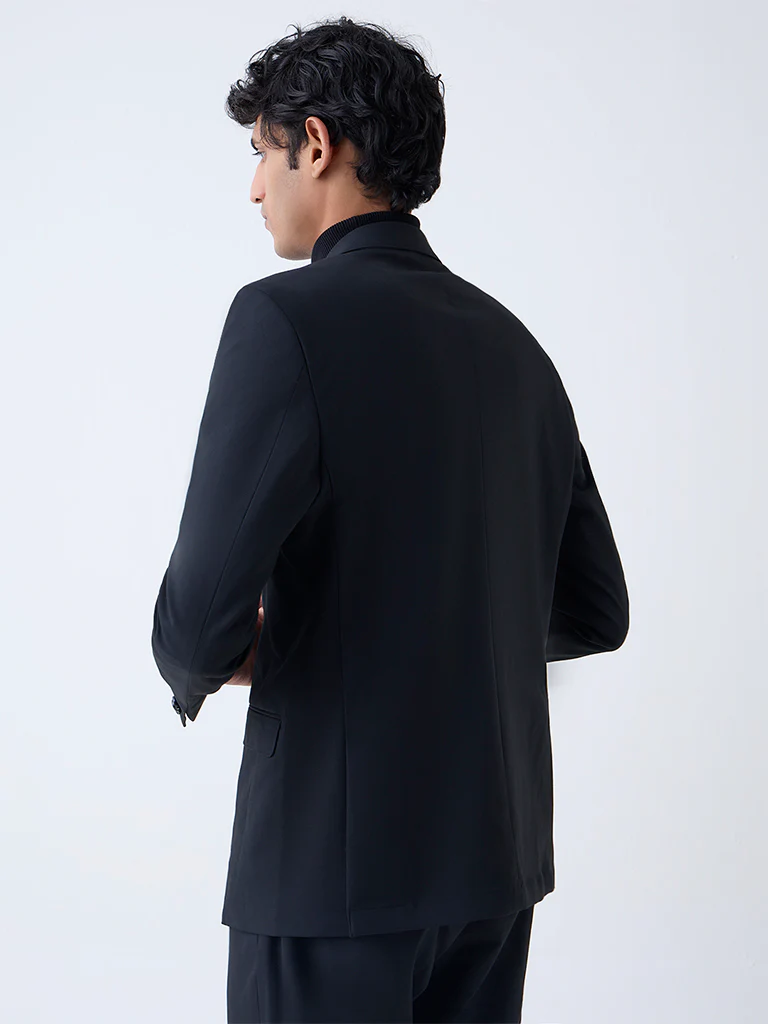 WES Formals Black Slim-Fit Blazer - Image 4