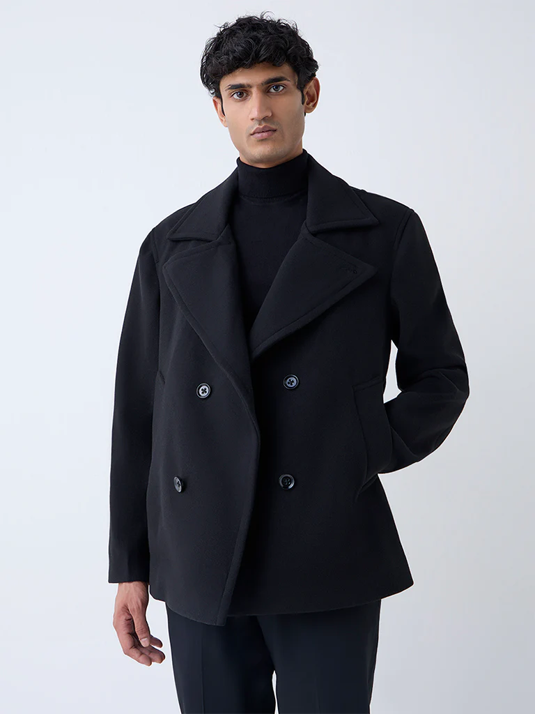 WES Formals Black Slim-Fit Coat - Image 2