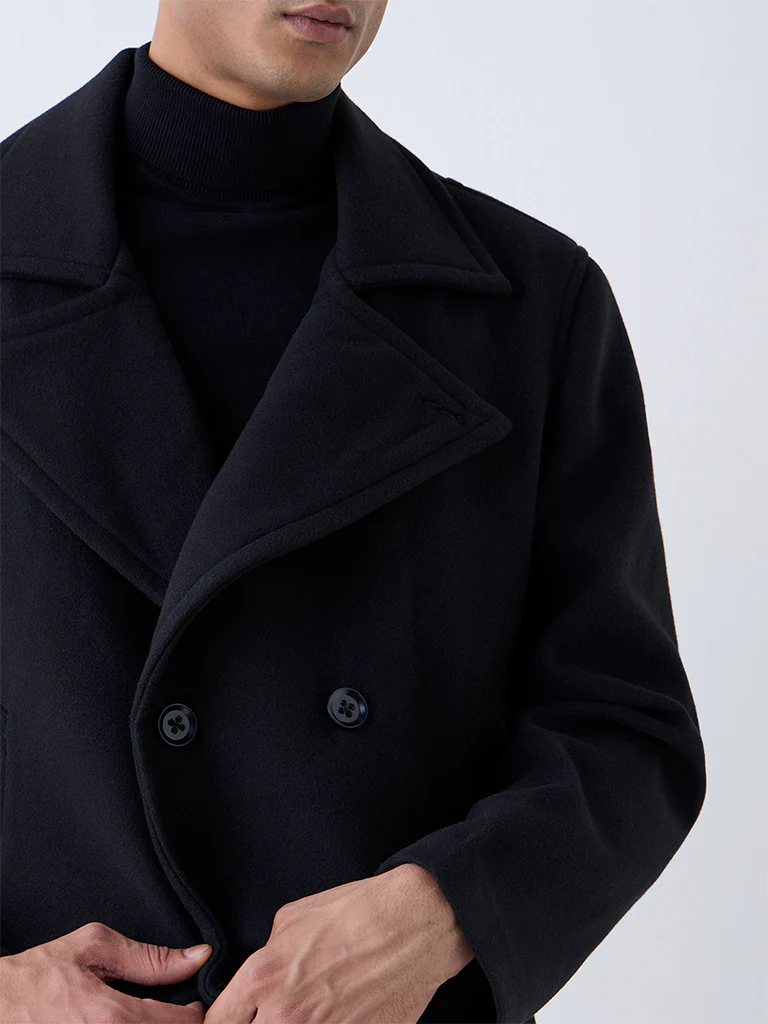 WES Formals Black Slim-Fit Coat - Image 3