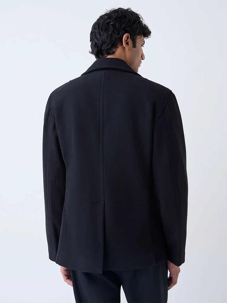 WES Formals Black Slim-Fit Coat - Image 4