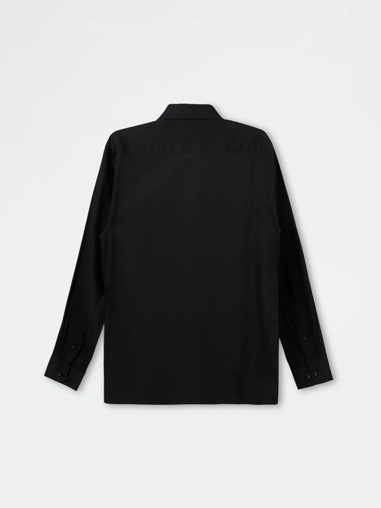 WES Formals Black Slim-Fit Cotton Shirt - Image 2