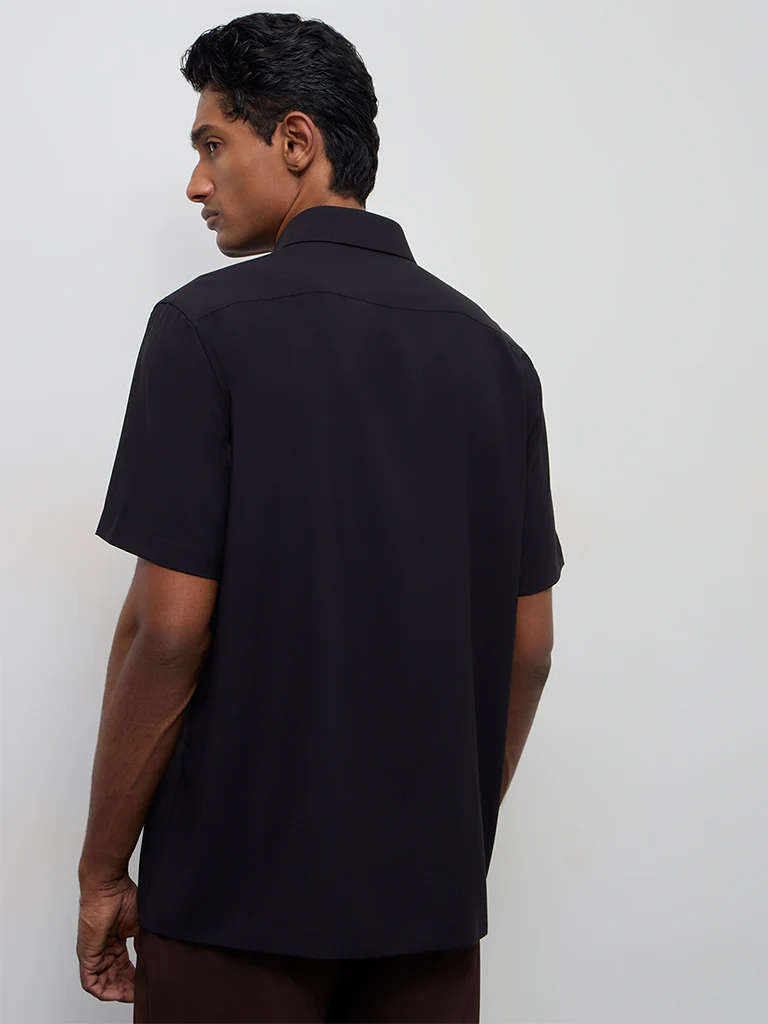 WES Formals Black Slim-Fit Shirt - Image 5