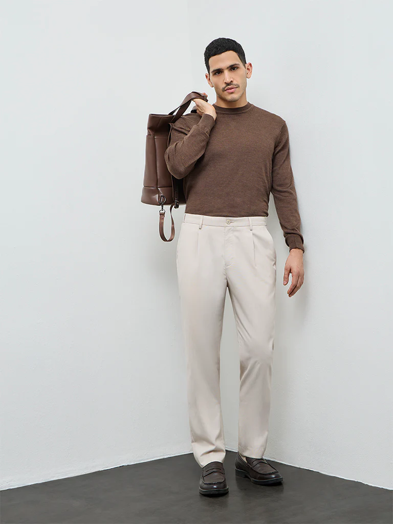 WES Formals Brown Relaxed-Fit Sweater - Image 2