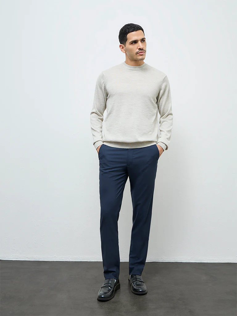 WES Formals Grey Relaxed-Fit Sweater - Image 3