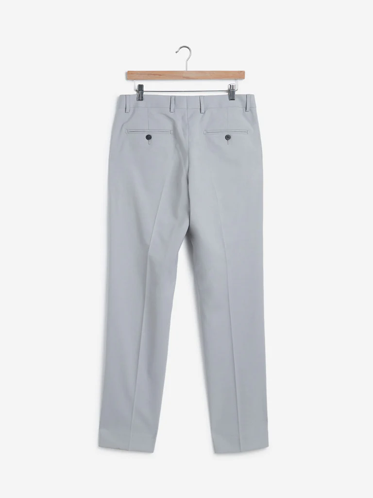 WES Formals Light Grey Slim Fit Trousers - Image 2