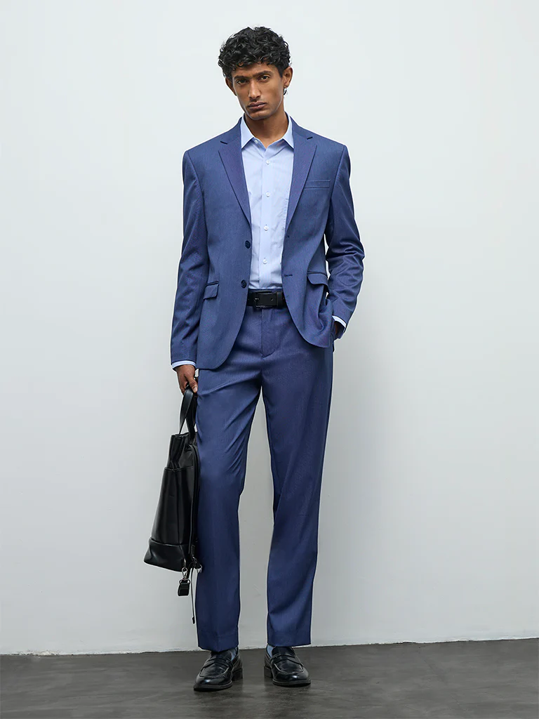 WES Formals Navy Slim-Fit Blazer - Image 2