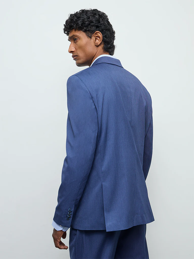 WES Formals Navy Slim-Fit Blazer - Image 4