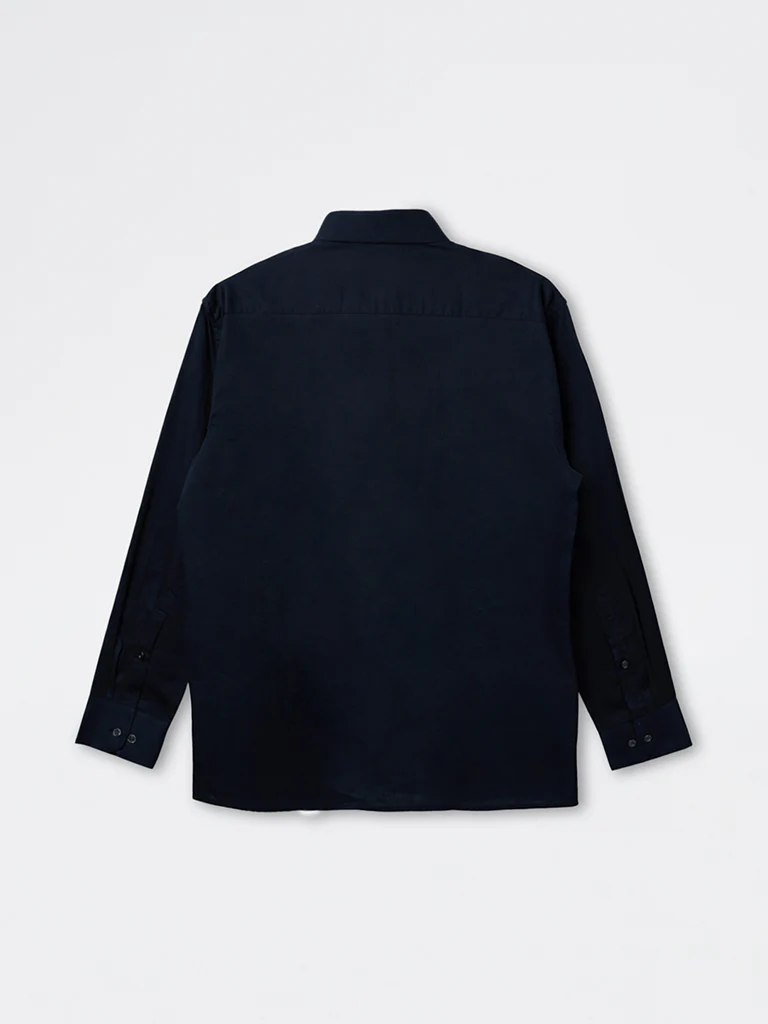 WES Formals Navy Slim-Fit Cotton Shirt - Image 2