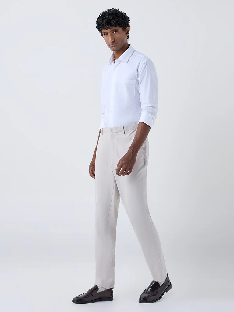 WES Formals Pink Striped Slim-Fit Cotton Shirt - Image 3