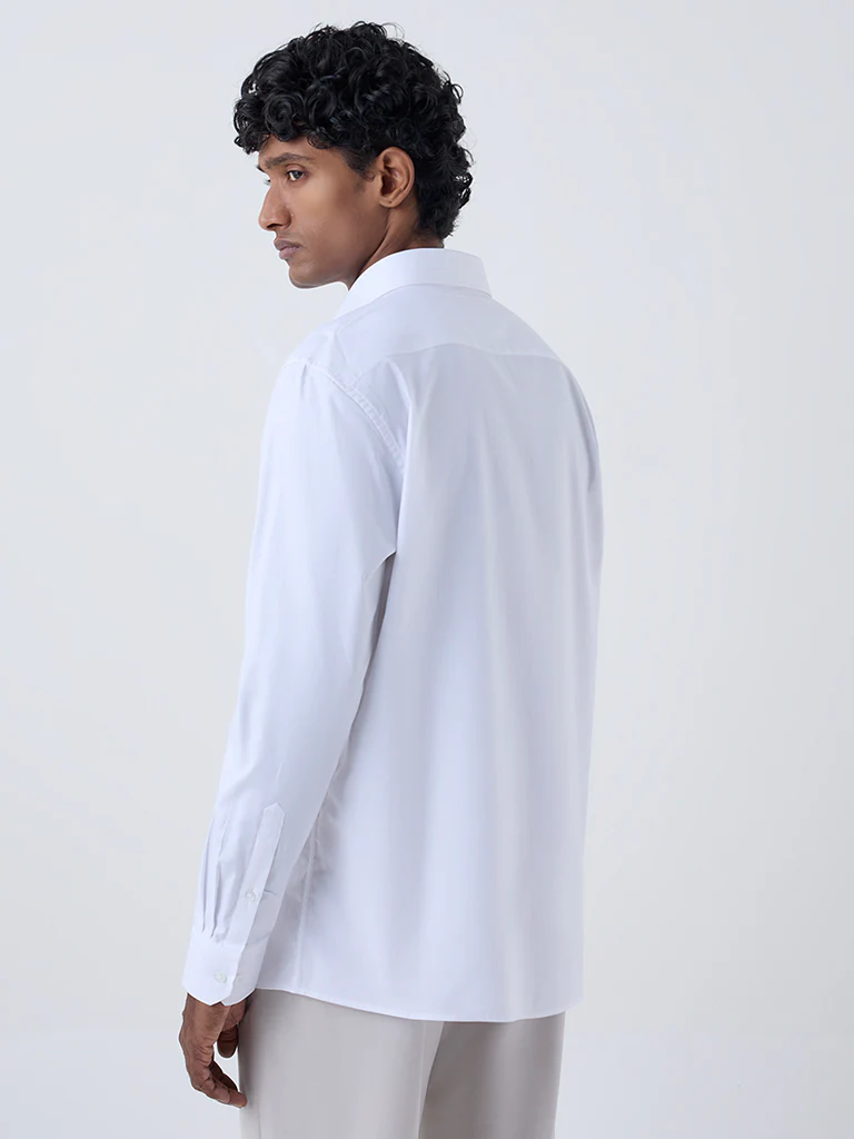 WES Formals Pink Striped Slim-Fit Cotton Shirt - Image 4