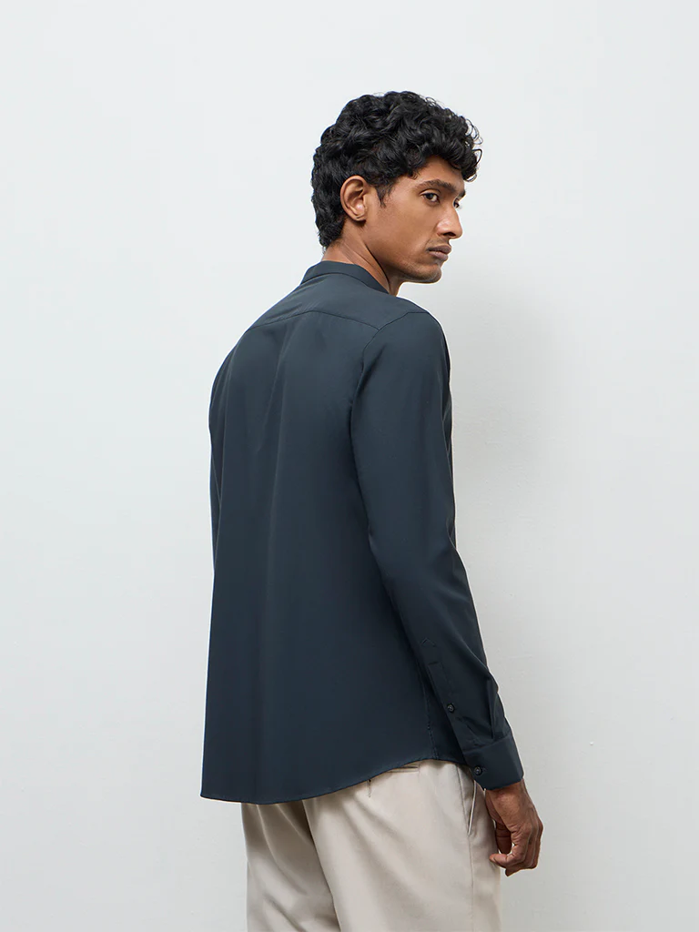 WES Formals Teal Ultra Slim-Fit Shirt - Image 5