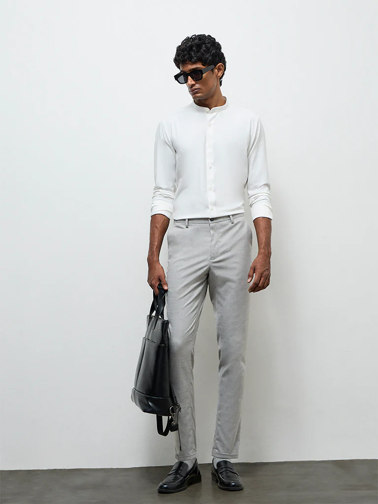 WES Formals White Ultra Slim-Fit Shirt